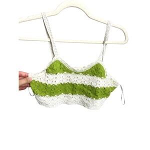 REBELLION | Boho Set | Cream Green | S |  Knit Tank Shorts Coquette Cottage Beac